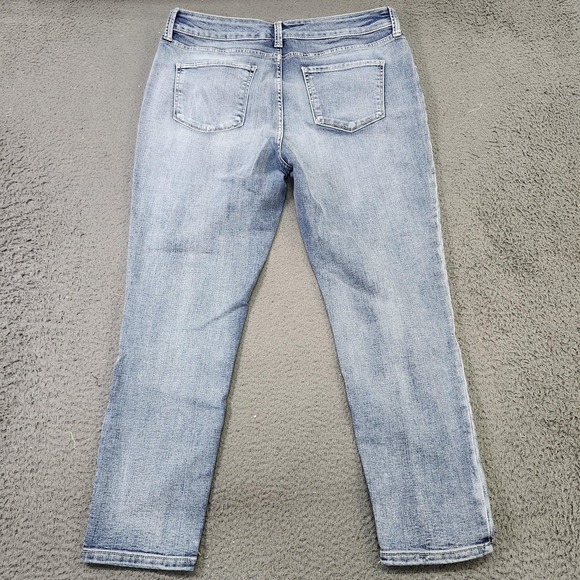 St. John's Bay Jeans Womens 14 Blue Light Wash High Rise Skinny Embroidered - Picture 7 of 8